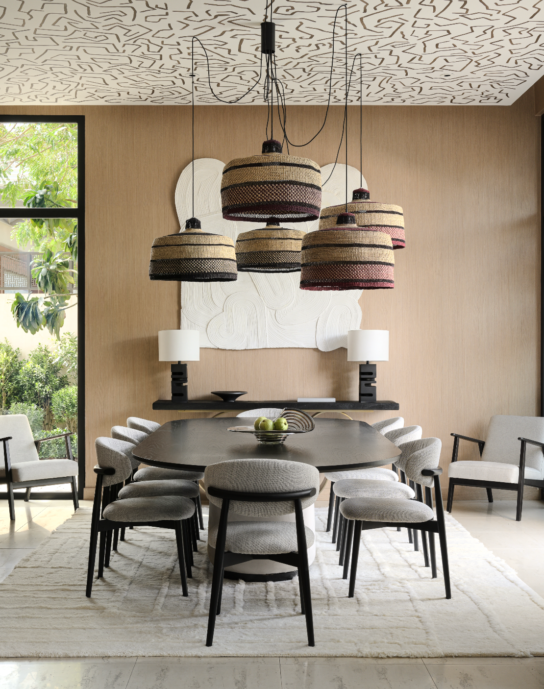 Abstract Painted Ceiling Mural